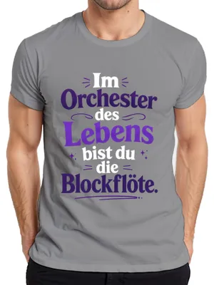 Immagine prodotto di La maglietta da uomo "Orchestra della vita", con scritta "Statement Sarkasmus", colore grigio, taglia XL