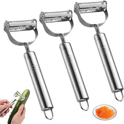 Produktbild von 3 multifunktionale Gemüseschäler – Gemüseschäler und Julienne-Schäler aus Edelstahl mit ergonomischem Griff
