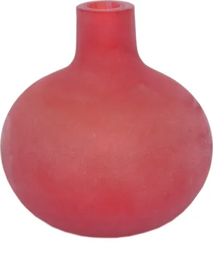 Produktbild von Vase bauchig/rund in Matt rot Höhe ca. 13cm