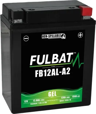 Obrázok produktu pre batéria 12V, YB12AL-A2 GEL, 12V, 12Ah, 150A, bezúdržbová technológia GEL 134x80x161 FULBAT (aktivovaná z výroby)