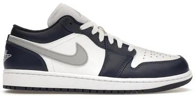 Imagen del producto de Jordan 1 Low en color gris lobo y azul marino oscuro - Talla europea 51.5