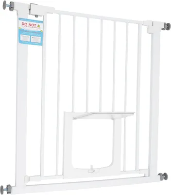 Imagen del producto de Puerta para bebés y gatos, de 75 cm de altura, con extensiones, ideal para niños y mascotas
