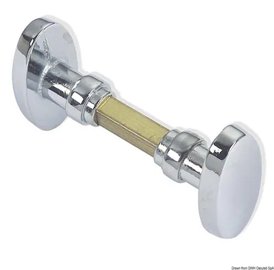 Obrázok produktu pre Klasická kľučka na dvere Oval M chrómovaná mosadz 26x51mm , 1 kus