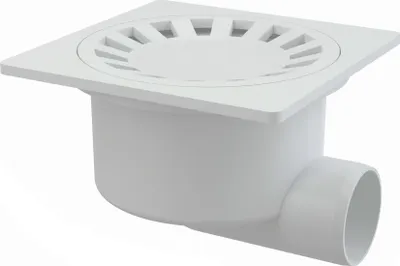 Produktbild von Alcaplast APV15 Kunststoff Bodenablauf 150x150 mm Serie APV1 waagerecht Duschablauf Badablauf Ablauf für Badezimmer