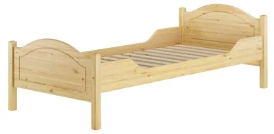 Produktbild von Massivholzbett Kiefer natur 90x200 Einzelbett Gästebett Zubehör wählbar V-60.30-09Rollrost inkl.