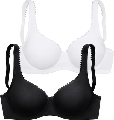 Produktbild von PETITE FLEUR T-Shirt-BH weiß + schwarz Größe 90 Cup E