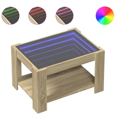 Produktbild von vidaXL LED-Couchtisch Sonoma Eiche 73x53x45 cm Holzwerkstoff
