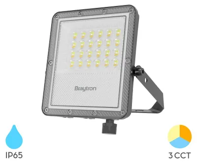 Produktbild von Braytron 20W LED Strahler Außen IP65 – Superhell 2200LM Flutlicht mit Farbwahl 3000K/4000K/6500K, wasserdichter Aluminium Außenstrahler