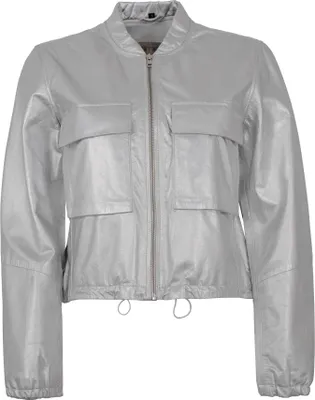 Produktbild von Freaky Nation - Damen Lederjacke Lammnappa silber metallic : ‎ S