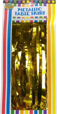 Produktbild von Goldener Lametta Tischrock als Dekoration für Silvester & Geburtstag