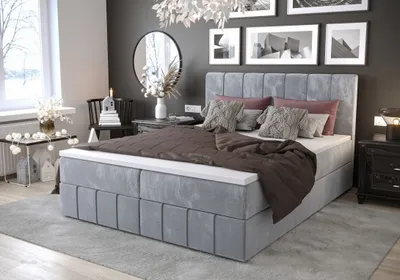 Obrázek produktu pro Boxspringová postel s úložným prostorem MADLEN - 200x200, modrá