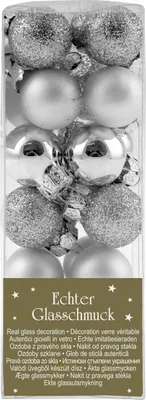 Produktbild von Weihnachtskugel aus Glas Ø 2 cm silber - 24 Stück
