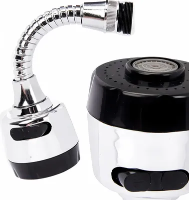 Produktbild von BRAUSEKOPF mit 2-Strahlarten 16cm Küche Mischdüse Schwenkbrause Strahlregler Wasserhahnaufsatz Wasserhahn-Aufsatz Wassersparer 08