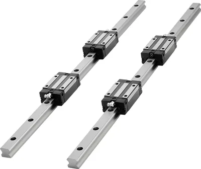 Zdjęcie produktu dla Prowadnice liniowe SucceBuy HGR20, zestaw 2 sztuk z szynami 600 mm, śrubą kulową, 4 blokami ślizgowymi, podporami końcowymi BF12/BK12, sprzęgłem i obudową nakrętki, odpowiednie do frezarek i tokarek CNC do majsterkowania.