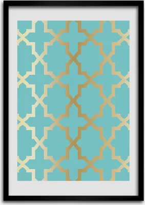 Produktbild von Bild - Bilderrahmen - 50 cm x 70 cm - MDF - Rahmen - Wandkunst Arabisches Muster