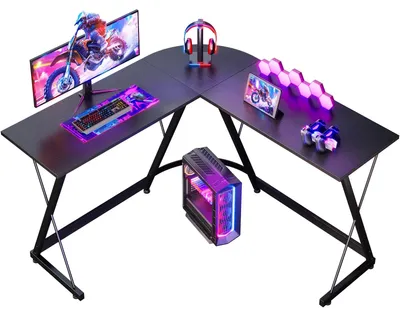Produktbild von Gaming-Schreibtisch Eckschreibtisch Computertisch - L-förmig - 120 x 120 cm - Schwarz