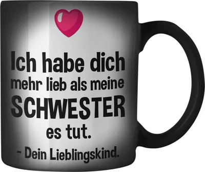 Produktbild von Trendation - Lieblingskind Muttertag Vatertag Farbwechsel Zauber-Tasse Geschenk Kinder Sohn Tochter Mama Farbwechsel Zauber-Tasse mit Spruch (Schwarz)