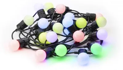Produktbild von G45 Glühbirnenketten 20 RGB LED Schwarz