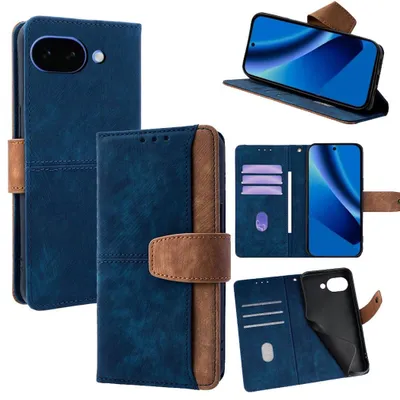 Produktbild von Handy Hülle Klapphülle Google Pixel 10a RFID Schutz Kartenfach Cover Blau