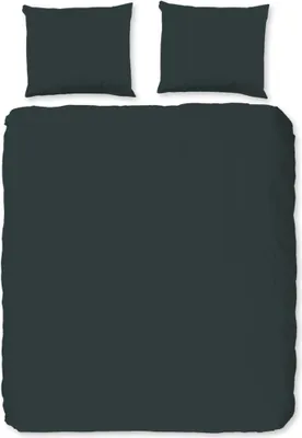 Produktbild von Good Morning Bettwäsche-Set Uni 200x200/220 cm Dunkelgrün