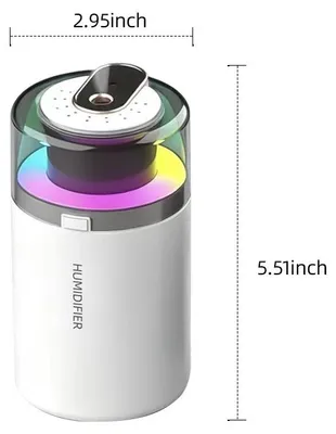 Produktbild von 2-in-1 Auto-Luftbefeuchter mit Aroma-Diffuser, RGB-LED-Sternenhimmellicht, USB, 2 Sprühmodi, 160 ml - Weiß