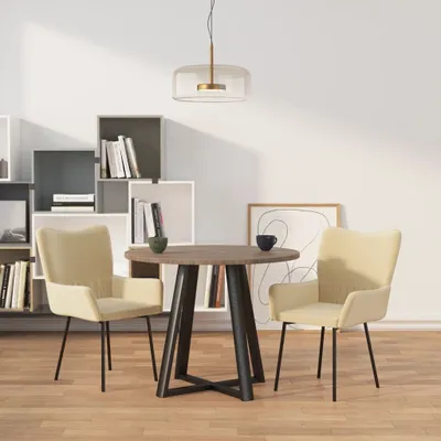 Productafbeelding van The Living Store: Esszimmerstoelen, 2 stuks, crème kleur, fluweel