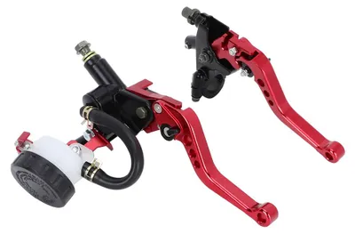 Image de 1 paire de maîtres-cylindres hydrauliques universels pour embrayage et frein de moto, usinés CNC
