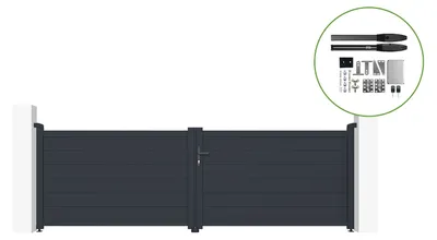 Produktbild von Flügeltor elektrisch 3,5m EIGER H.115cm + Drehtorantrieb HICKER B200