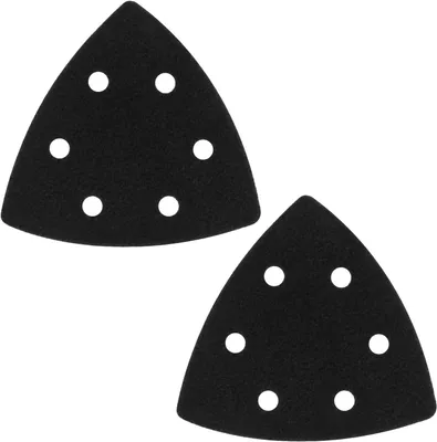 Produktbild von 2 Stück Dreieckschleifer-Stützteller Schleifplatte 93 x 93 x 93 mm Klett-Schleifpad mit 6 Löchern