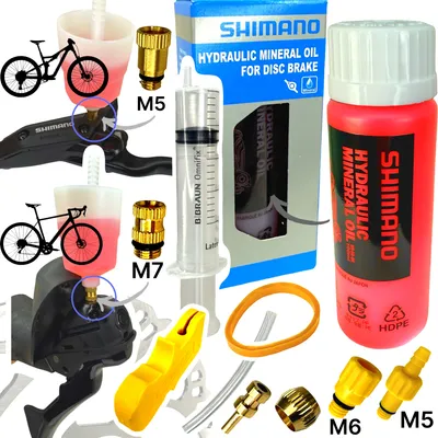 Produktbild von Service Kit inkl.100ml Shimano Mineral ÖL MTB City Rennrad Gravel Befüllbecher Trichter M5 M7 M6
