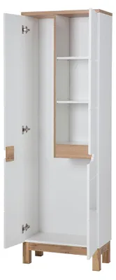Obrázek produktu pro Koupelnová skříňka Vysoká skříňka Úložná skříňka Koupelna bílá Koupelnový nábytek 60 cm