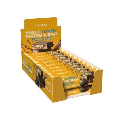 Produktbild von Activlab Sweet Yummy Protein Bar COOKIE Multipack, 50-g-Riegel, 27 % Protein, glutenfrei, ohne Palmöl