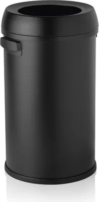Produktbild von Abfalleimer, mit 2 Griffen, Ø 40 cm, 65 ltr., schwarz, Edelstahl, Polypropylen