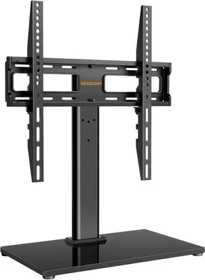 Image de Support TV pivotant pour téléviseurs de 32 à 55 pouces, réglable en hauteur, charge maximale de 40 kg, fixation VESA 400 x 400 mm