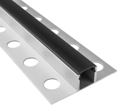Produktbild von T77 LED Alu Fliesenprofil Bordüre 10mm silber 2m schwarz