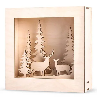 Produktbild von Holzrahmen Weihnachtswald Set 20 x 20 cm