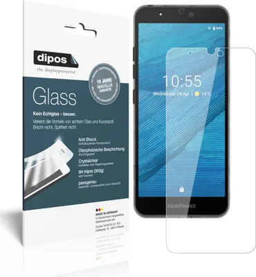 Produktbild von 2x Schutzfolie für Fairphone 3 Plus - Anti-Shock 9H Folie dipos Glass Kunststoffglas