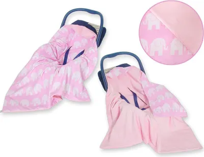 Immagine prodotto di Grande coperta double-face per neonati - extra calda e morbida, rosa elefante