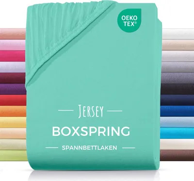 Produktbild von Jersey Boxspringbett Spannbettlaken 180x200 180x220 200x200 200x200 aus 100% Baumwolle