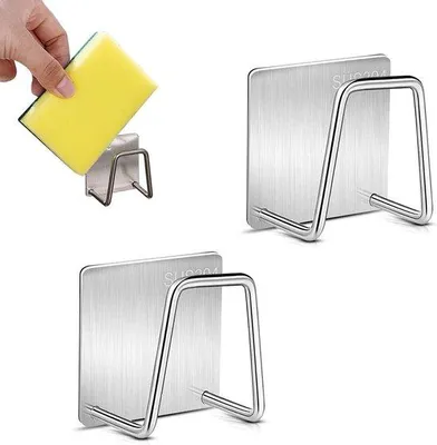 Produktbild von Famanu Sponshalter Set von 2 – Selbstklebend, rostfrei, ohne Bohren