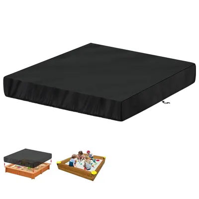 Produktbild von Sandkastenabdeckung 180×180×20 cm Wetterfest Schwarz 190T Polyester PolyurethanBeschichtung Für Garten Pool Outdoor