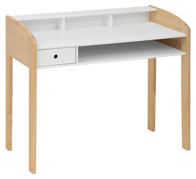 Obrázok produktu pre Detský písací stôl v škandinávskom štýle, nohy z recyklovaného dreva, 100 x 52 x 85 cm