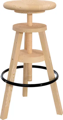 Immagine prodotto di Sgabello da bar in legno con vite - Vernice naturale