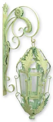 Immagine prodotto di Casa Padrino Lanterna da parete barocca verde 29 x 47 x H. 93 cm - Magnifica lanterna da esterno in metallo - Lanterna da parete da giardino - Illuminazione da esterno in stile barocco - Illuminazione da esterno barocca