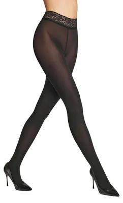 Produktbild von MARILYN erotische transparente Damen Hüftstrumpfhose mit Spitze 100 Den Reizwäsc