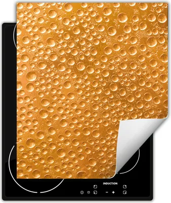 Produktbild von DarHaus Herdabdeckplatte 45x52 cm Anti Rutsch Matte Aufrollbar, Tropfen - Gold