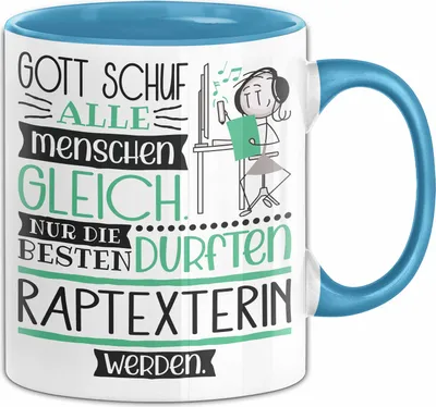 Produktbild von Raptexterin Geschenk Becher Tasse Gott Schuf Alle Menschen Gleich Nur Die Besten Durfeten Raptexterin Werden Geschenkidee Lustig (Blau)