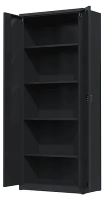 Productafbeelding van Povag Archiefkast - Metalen kantoorkast - Opbergkast - 195x80x42cm - Zwart