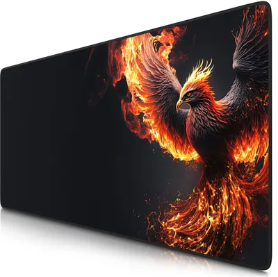 Produktbild von Titanwolf Gaming Mauspad XXL, 900 x 400 x 3 mm, Schreibtischunterlage, abwaschbar, rutschfeste Rückseite, Geschwindigkeit & Präzision, Phoenix