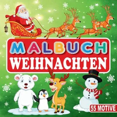 Immagine prodotto di Malbuch mit winterlichen und weihnachtlichen Bildern, 55 Motive, für Kinder ab 4 Jahren